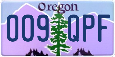OR license plate 009QPF