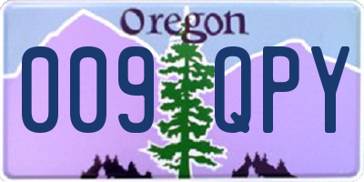 OR license plate 009QPY