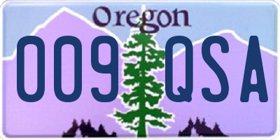 OR license plate 009QSA