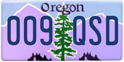 OR license plate 009QSD