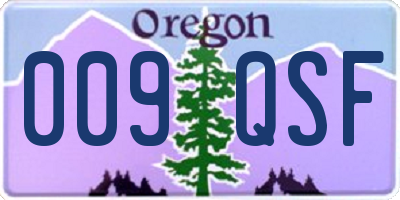OR license plate 009QSF