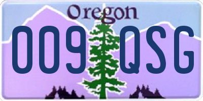 OR license plate 009QSG