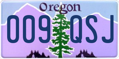 OR license plate 009QSJ