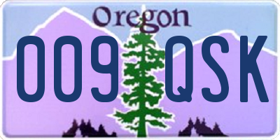 OR license plate 009QSK