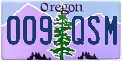 OR license plate 009QSM