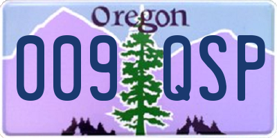 OR license plate 009QSP