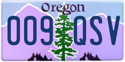 OR license plate 009QSV