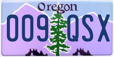 OR license plate 009QSX