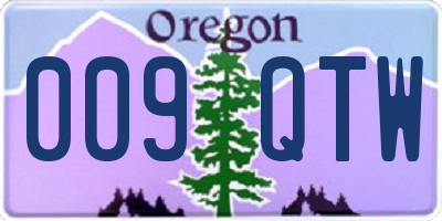 OR license plate 009QTW