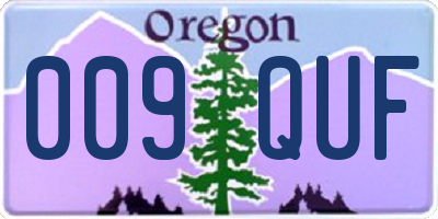 OR license plate 009QUF
