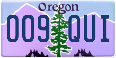 OR license plate 009QUI