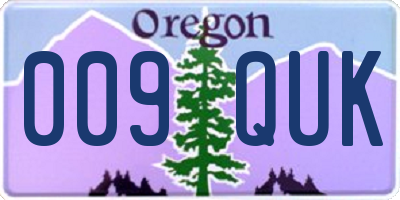 OR license plate 009QUK