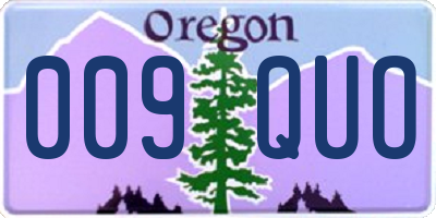 OR license plate 009QUO