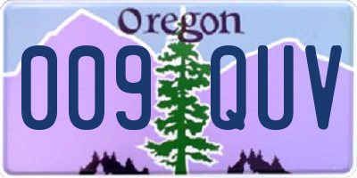 OR license plate 009QUV
