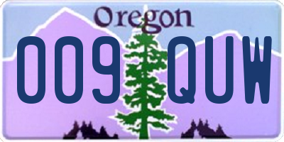 OR license plate 009QUW