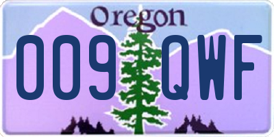 OR license plate 009QWF