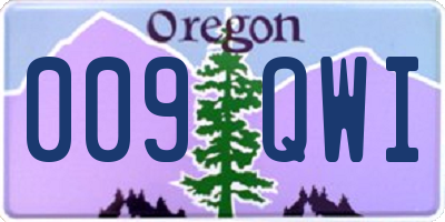 OR license plate 009QWI