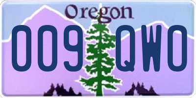 OR license plate 009QWO
