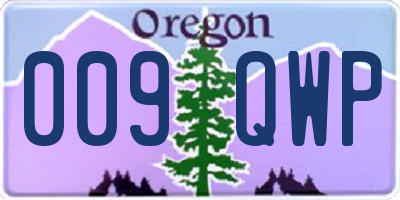 OR license plate 009QWP