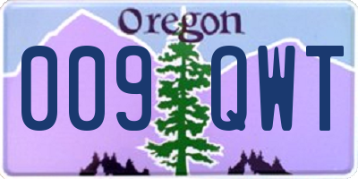 OR license plate 009QWT