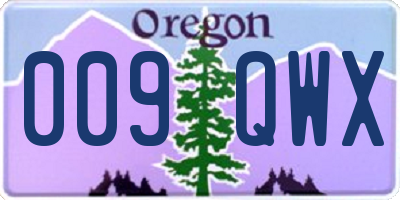 OR license plate 009QWX