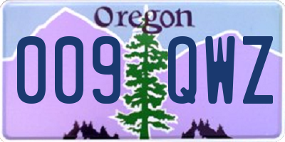 OR license plate 009QWZ