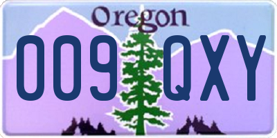 OR license plate 009QXY