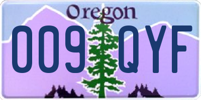 OR license plate 009QYF