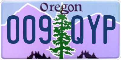 OR license plate 009QYP
