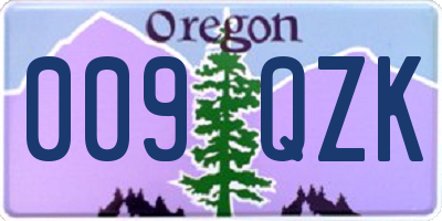 OR license plate 009QZK