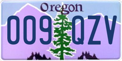 OR license plate 009QZV