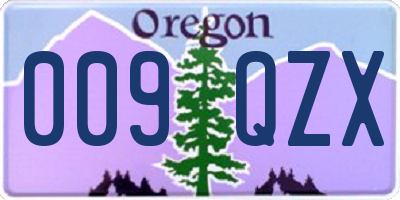 OR license plate 009QZX