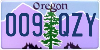 OR license plate 009QZY