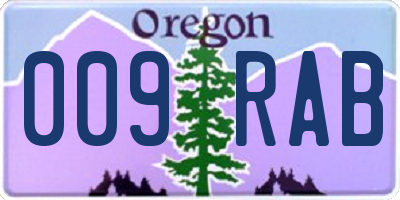 OR license plate 009RAB