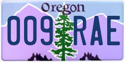 OR license plate 009RAE