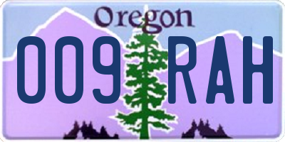 OR license plate 009RAH