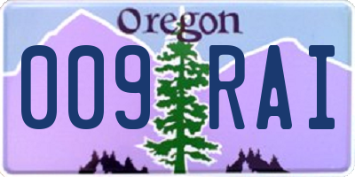OR license plate 009RAI