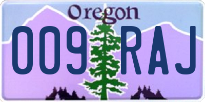 OR license plate 009RAJ