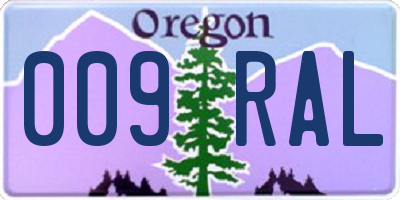 OR license plate 009RAL