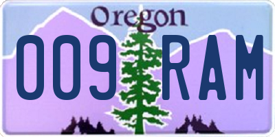 OR license plate 009RAM