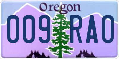 OR license plate 009RAO