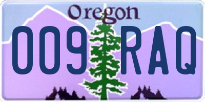 OR license plate 009RAQ