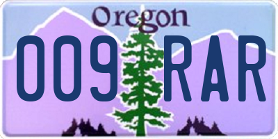 OR license plate 009RAR