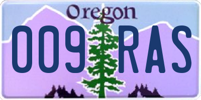 OR license plate 009RAS