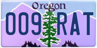 OR license plate 009RAT