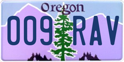 OR license plate 009RAV