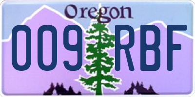 OR license plate 009RBF