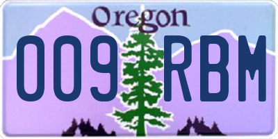 OR license plate 009RBM