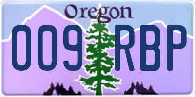 OR license plate 009RBP