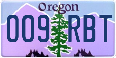 OR license plate 009RBT